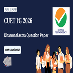 CUET PG 2026 Dharmashastra Question Paper with Solution Pdf